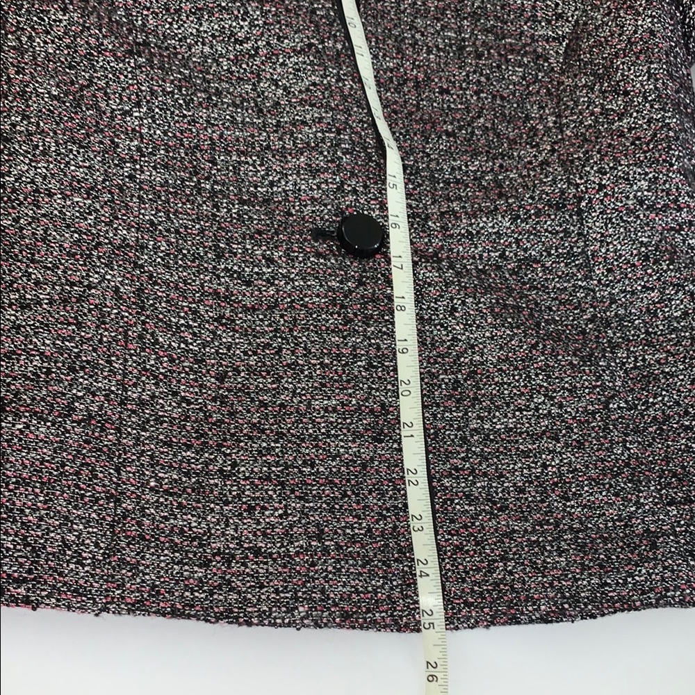 Jones Studio Separates Silver Pink, Black Tweed Blazer Tailored Open Front - Picture 12 of 14
